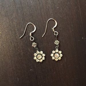 Jewelry - Rhinestone flower dangle earrings Jewelry - Rhinestone flower dangle earrings